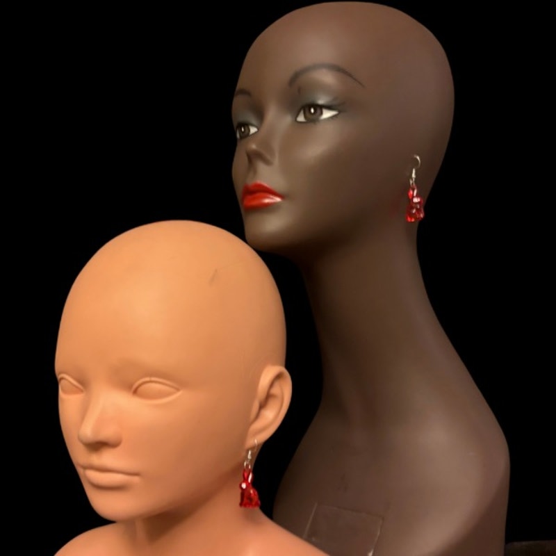 Handpainted Y2K Red Rabbit Charm Earrings