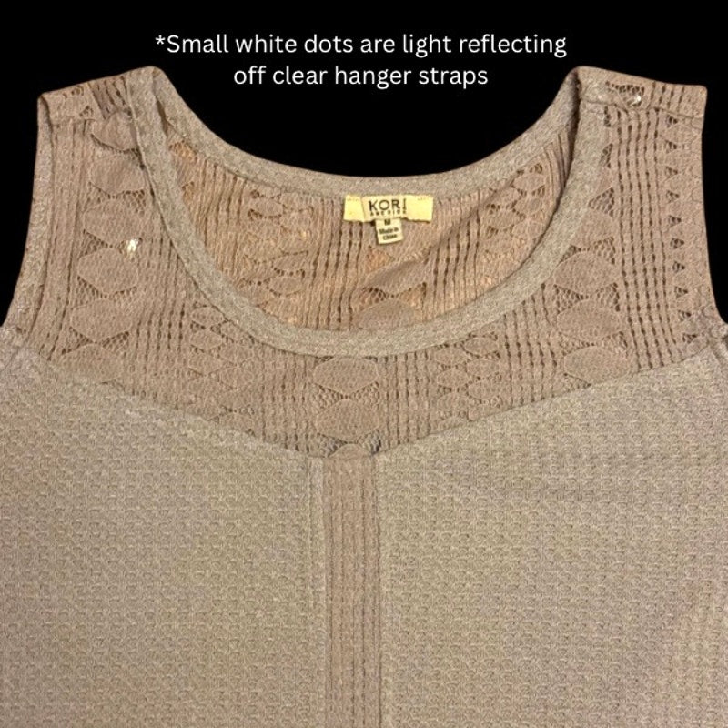 Lavender Lace Cold Shoulder Knit Slouchy Sweater (M)