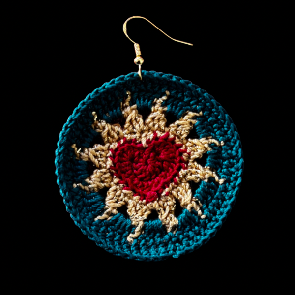 Hearts on Fire Micro-crocheted Disc Earrings