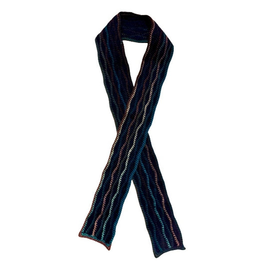 Wavy Daze Multicolor Wavy Crochet Scarf | Made by Maya