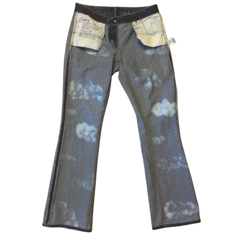 “Blackbirds Fly” Upcycled Medium Curvy Bootcut Jeans (29 R)