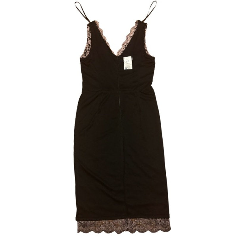 Black & White Gold Sequined Lace Stretch Sleeveless Bodycon Sheath Dress (8)
