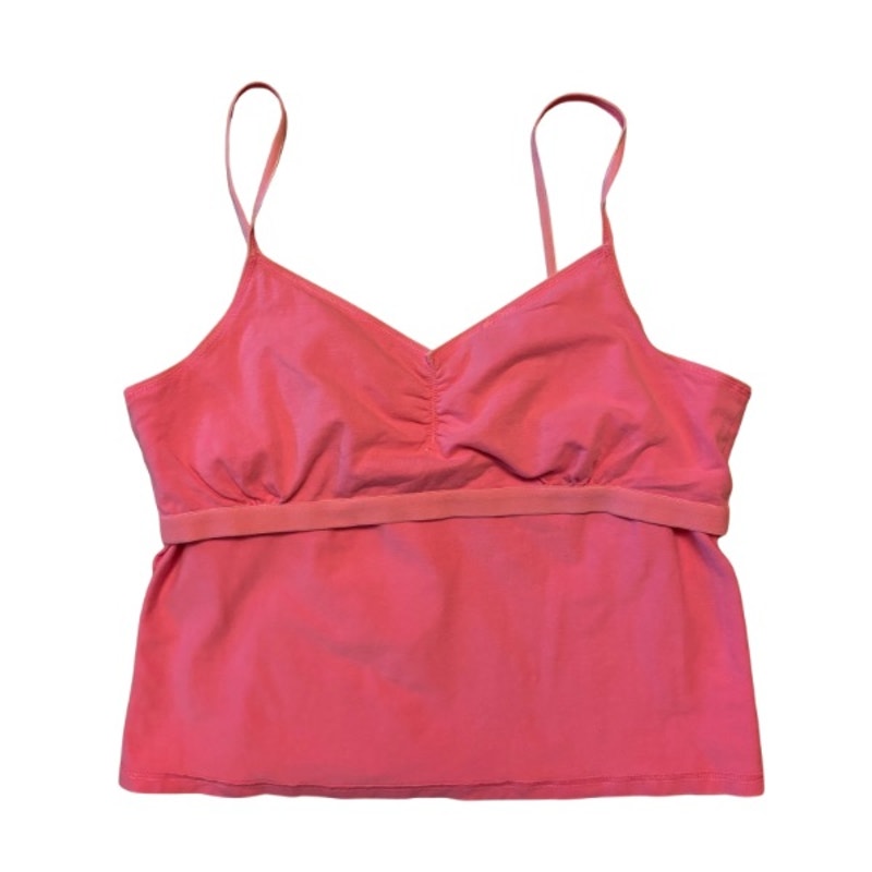 Vintage Pink Rose Bouquet Flower Patch Embellished Pink Crop Camisole (Medium-Large)