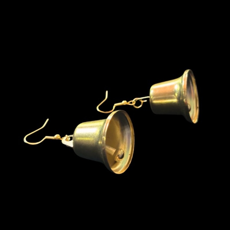 Ringing Gold Bell Earrings