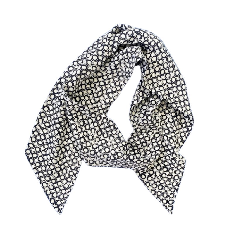 🔔 Dana Buchman Vintage Silk Short-Sleeve Polka-Dot Button Down with Matching Scarf (10)