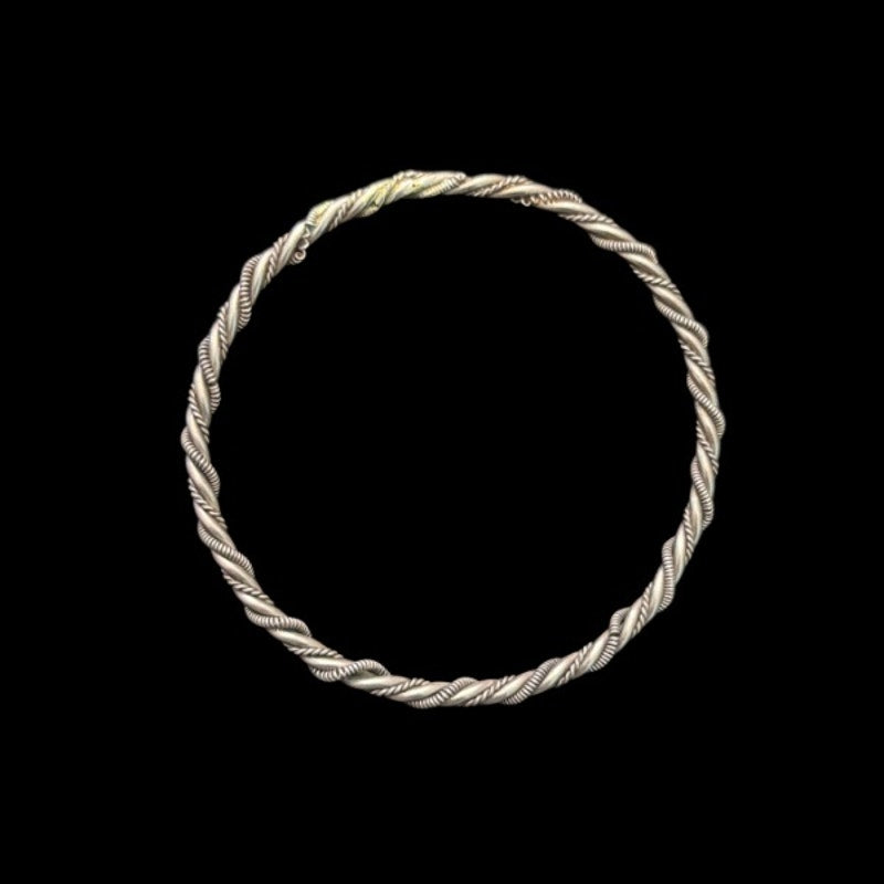Set of 2 Vintage Silver Wrapped Wire Bangles