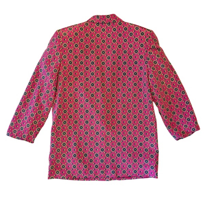Vintage Hot Pink Medallion Print Blazer  (10)