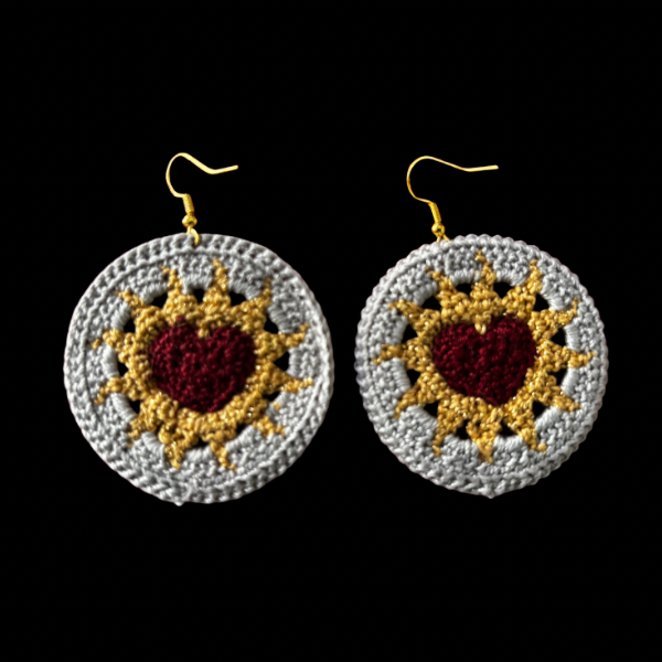 Hearts on Fire Micro-crocheted Disc Earrings