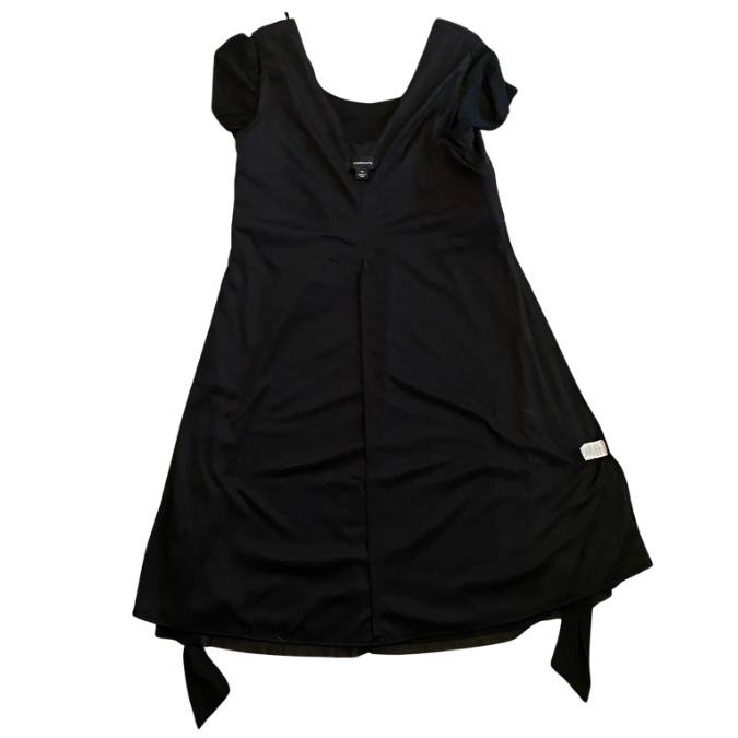 90’s Black & Silver Rhinestone Studded Empire Waist Dress (L)