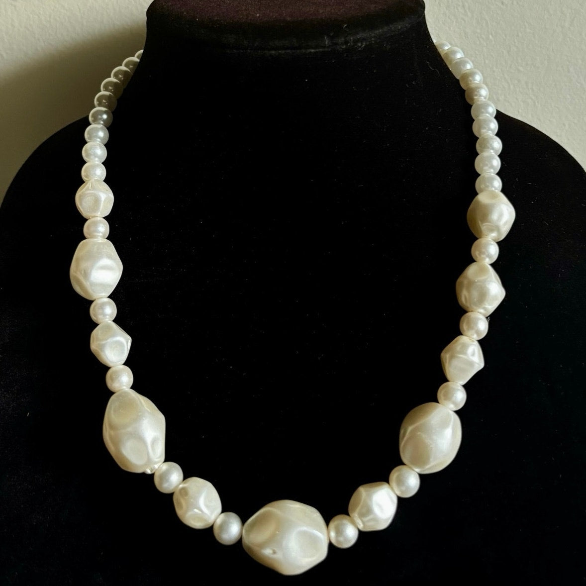 Chunky Mock Baroque Pearl Choker Necklace | Handmade with Vintage Beads