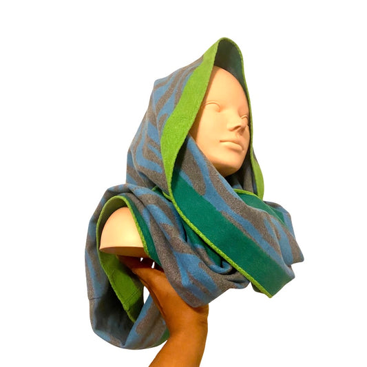 🔔 Y2K 100% Silk Knit Zebra Print Infinity Scarf