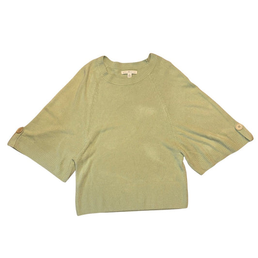 1990’s Vintage Light Green Wide Short Sleeve Knit Sweater Blouse (M)