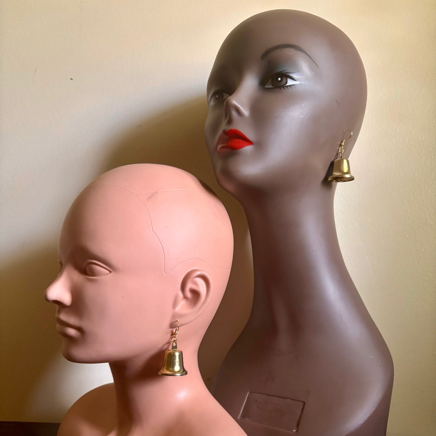 Ringing Gold Bell Earrings