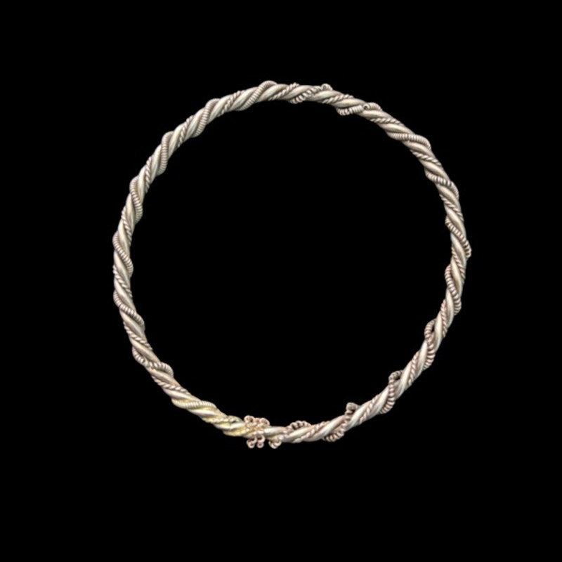 Set of 2 Vintage Silver Wrapped Wire Bangles
