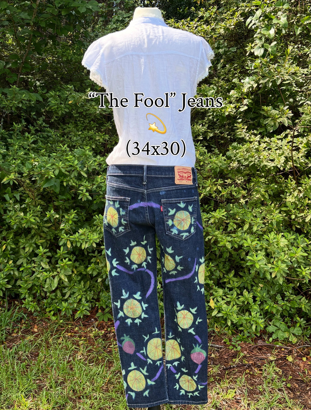 The Fool Jeans | OOAK Hand-painted (34x30)