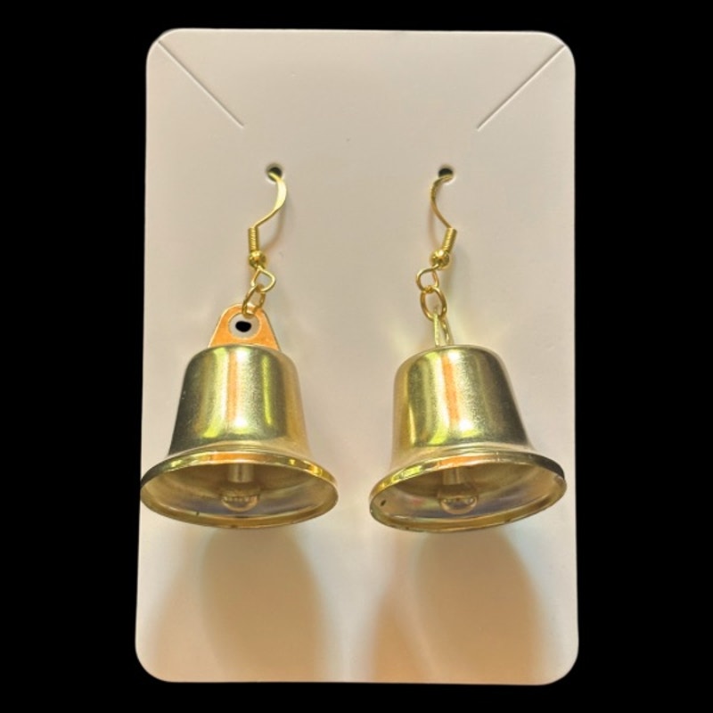 Ringing Gold Bell Earrings