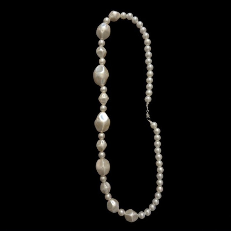 Chunky Mock Baroque Pearl Choker Necklace | Handmade with Vintage Beads