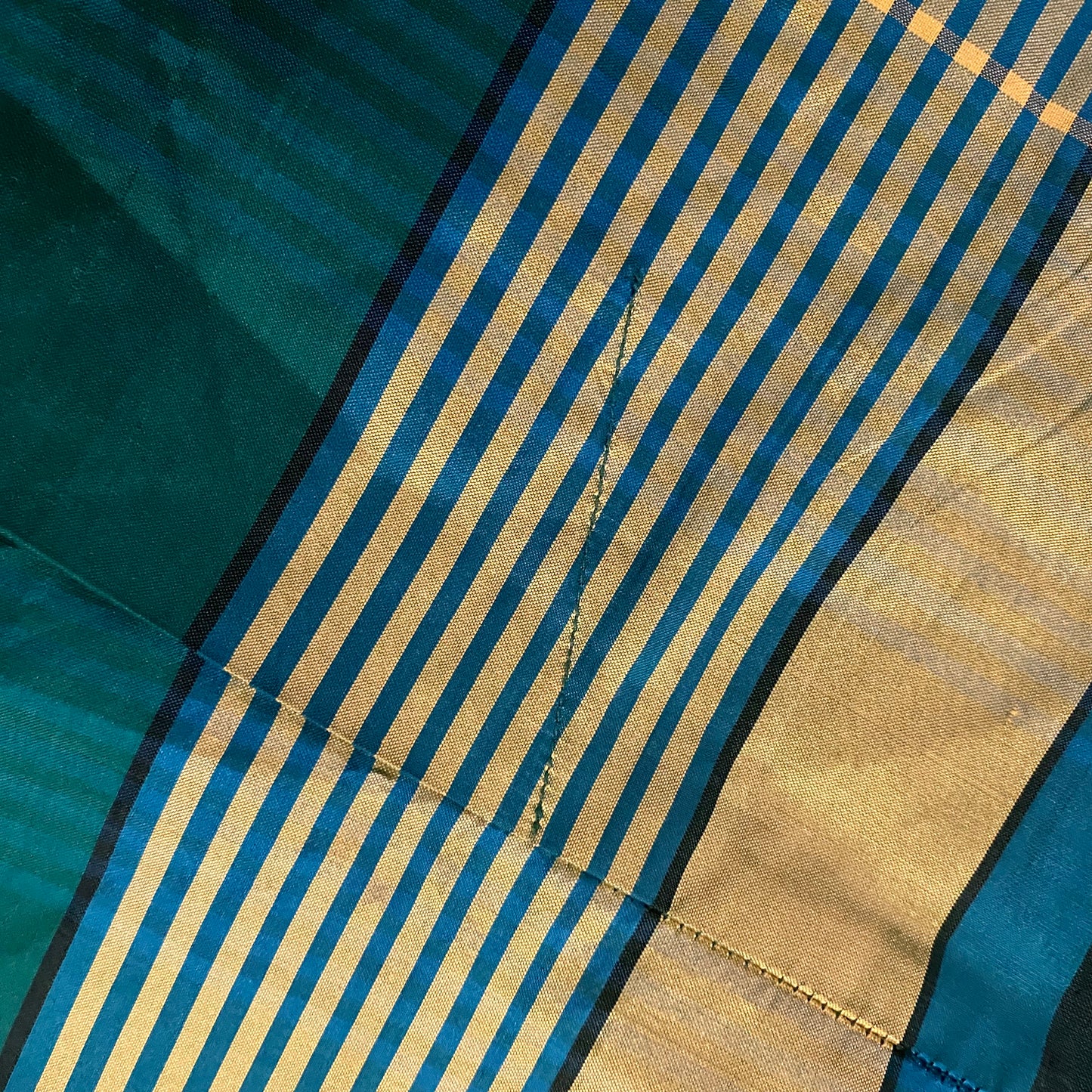 🔔 Vintage Silk Green Plaid Sheath Dress (8)