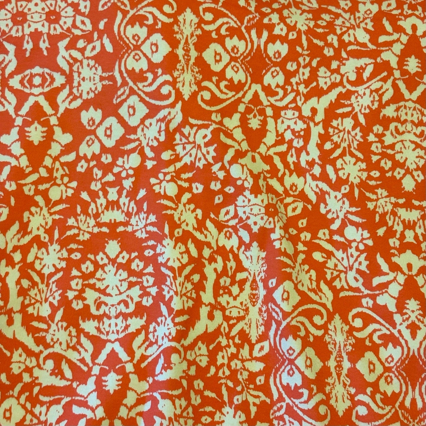 Coral Orange & White Flower Print Split-Hem Skort (L)