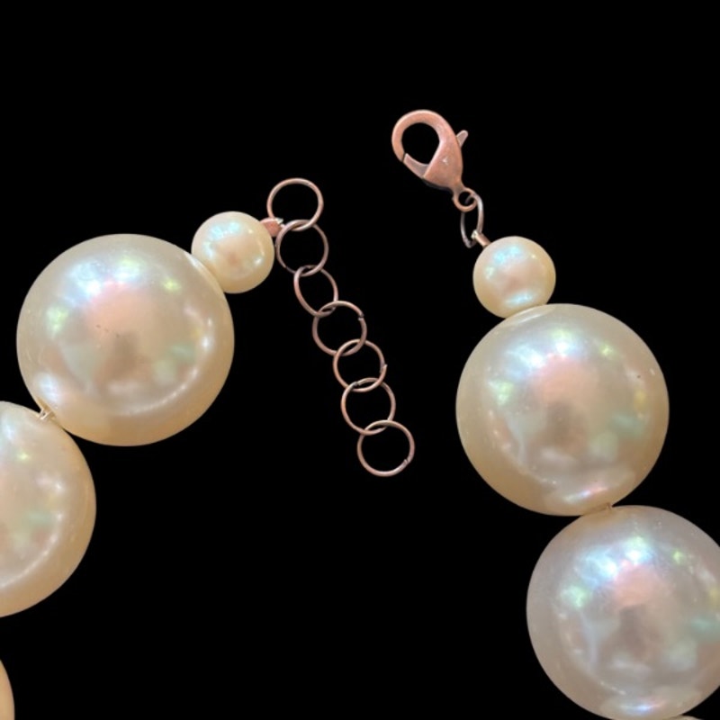 Giant Pearl Beaded Choker Necklace