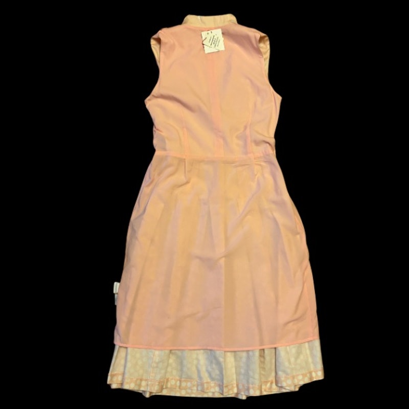 Cherry Blossom Pink & White Polka Dot Sleevless A-Line Shirtwaist Dress (M)