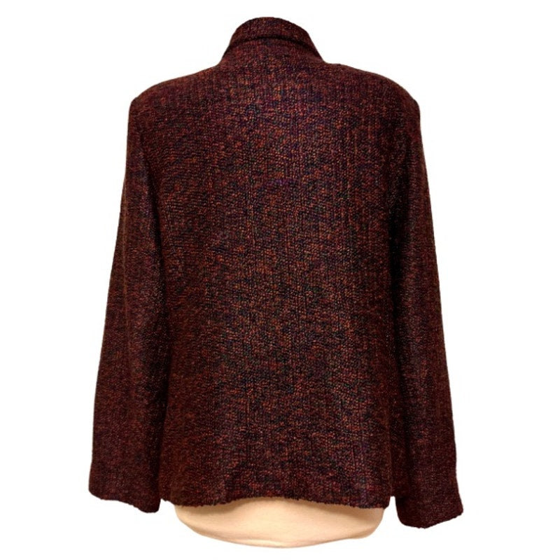 Vintage Purple/Orange Tweed Zip-up Jacket (L)