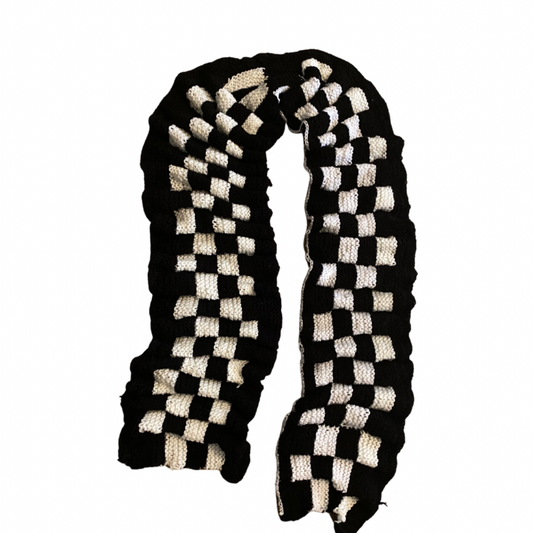Chess Not Checkers Handknit Scarf
