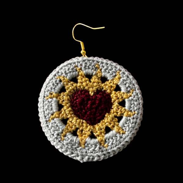 Hearts on Fire Micro-crocheted Disc Earrings
