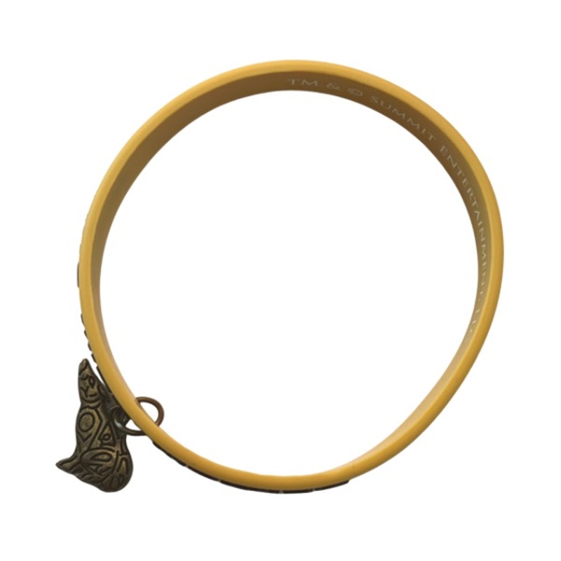 Yellow Twilight New Moon “Runs With Wolves” Bronze Wolf Rubber Charm Bracelet