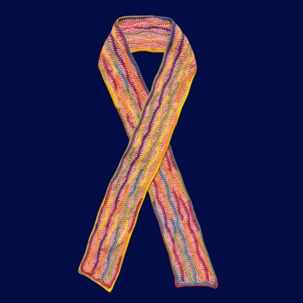 Wavy Daze Multicolor Wavy Crochet Scarf | Made by Maya