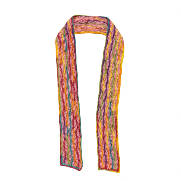 Wavy Daze Multicolor Wavy Crochet Scarf | Made by Maya