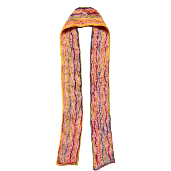 Wavy Daze Multicolor Wavy Crochet Scarf | Made by Maya