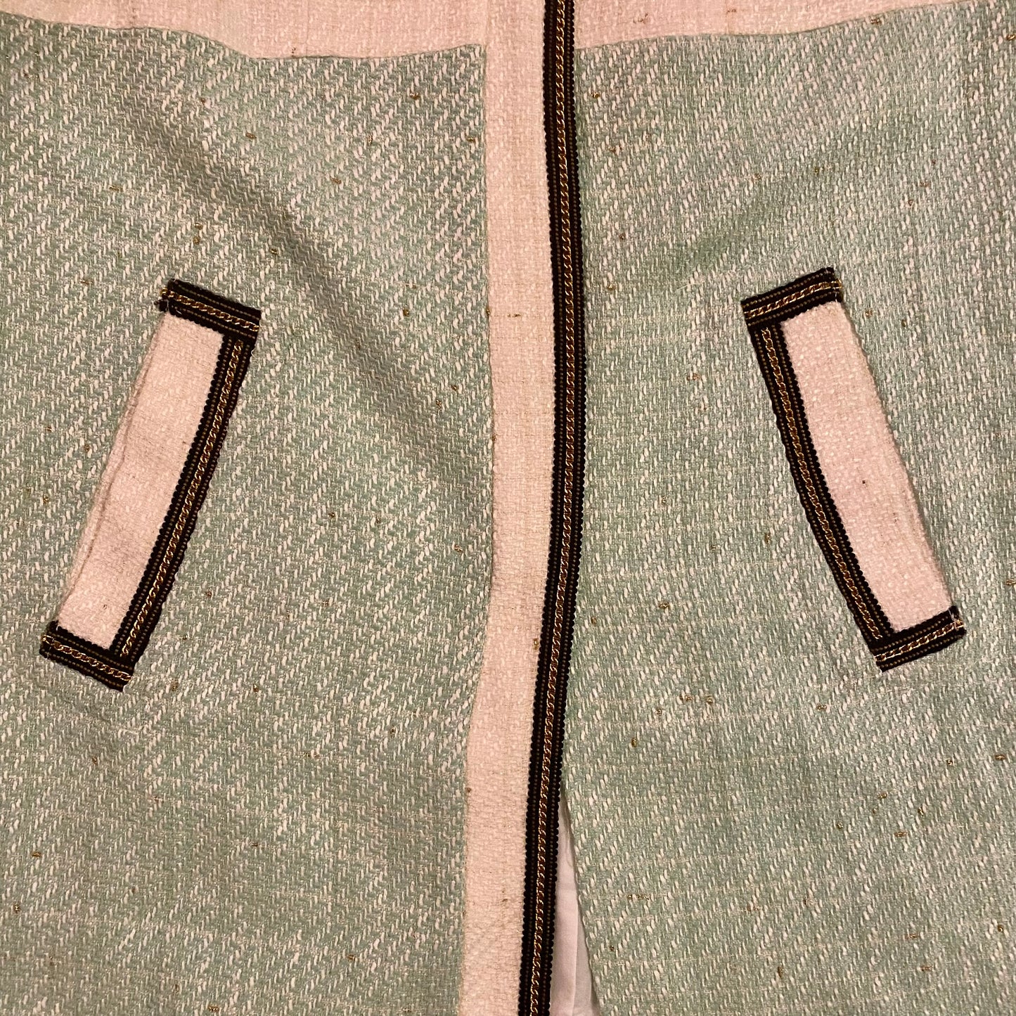 🔔 NWT Mint & Cream Tweed Jacket (L)