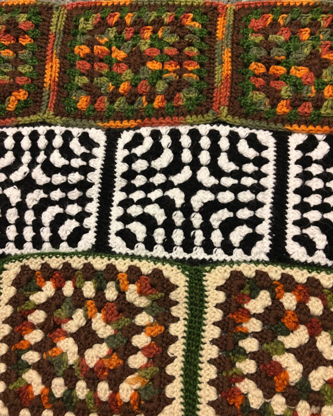 Crocheted Granny Square Scarves