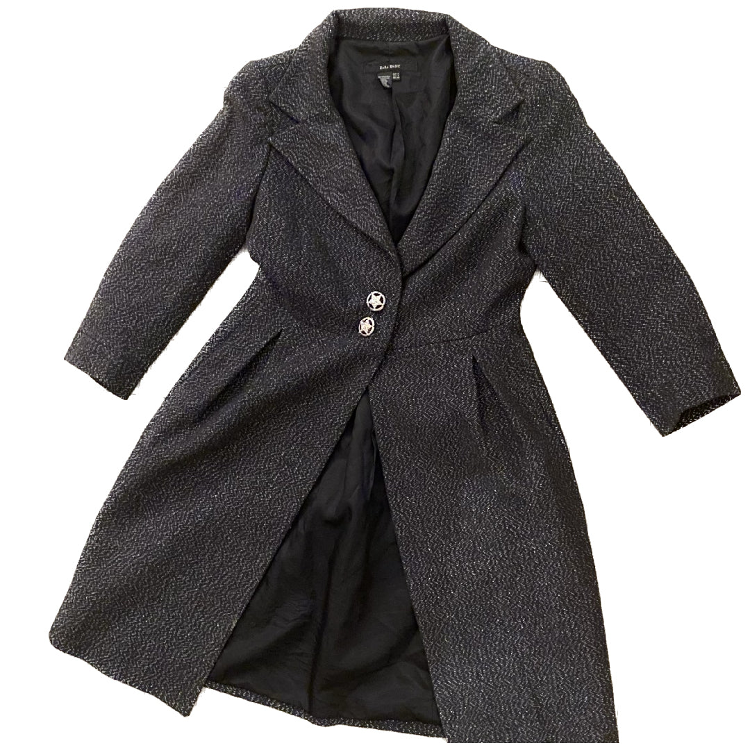 Upcycled Knit Slate Grey/Silver ¾ Sleeve Jacket (S)