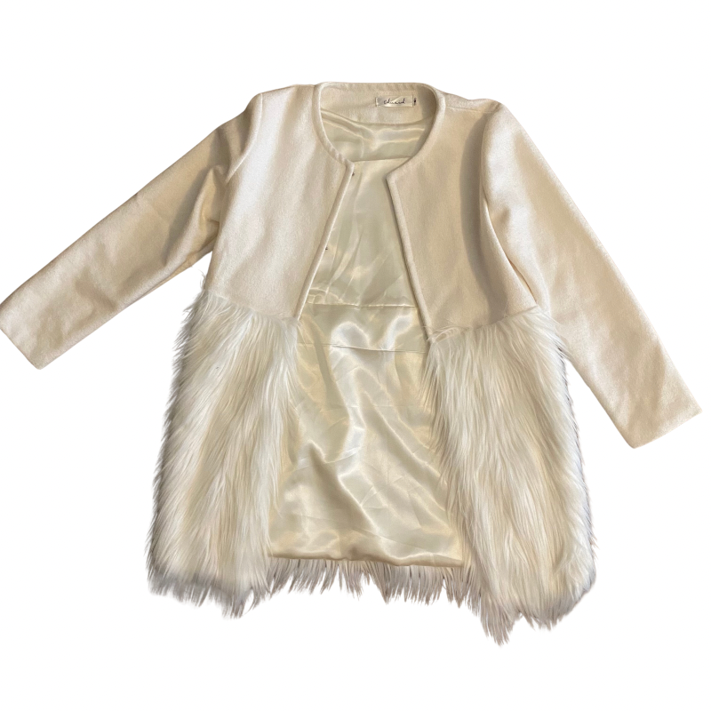 🔔 Polar White Faux Fur Jacket (S/M)