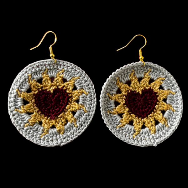 Hearts on Fire Micro-crocheted Disc Earrings
