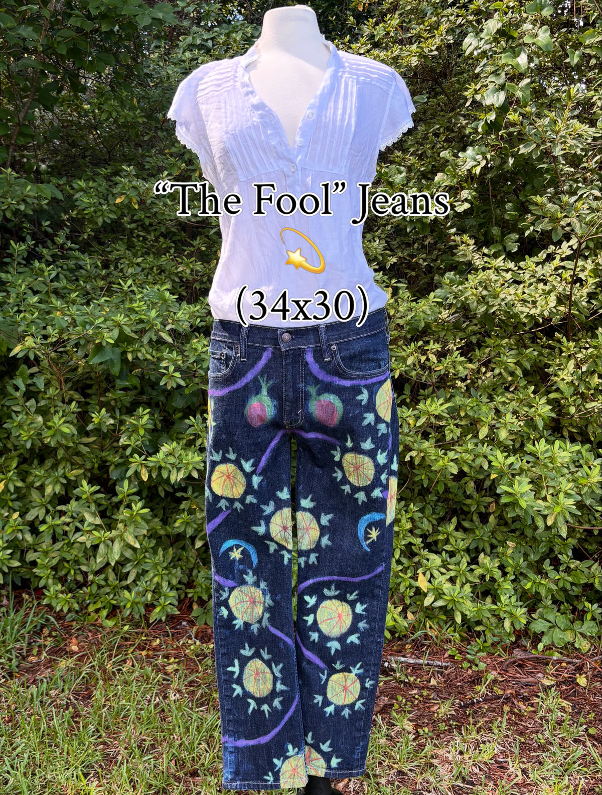 The Fool Jeans | OOAK Hand-painted (34x30)