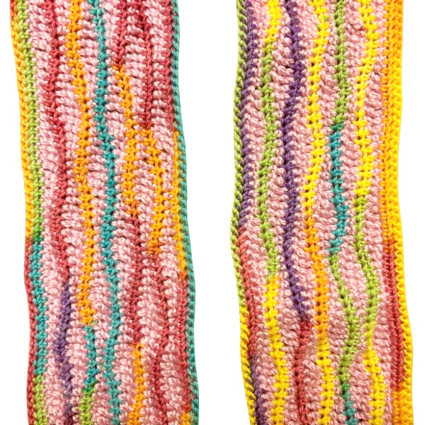 Wavy Daze Multicolor Wavy Crochet Scarf | Made by Maya