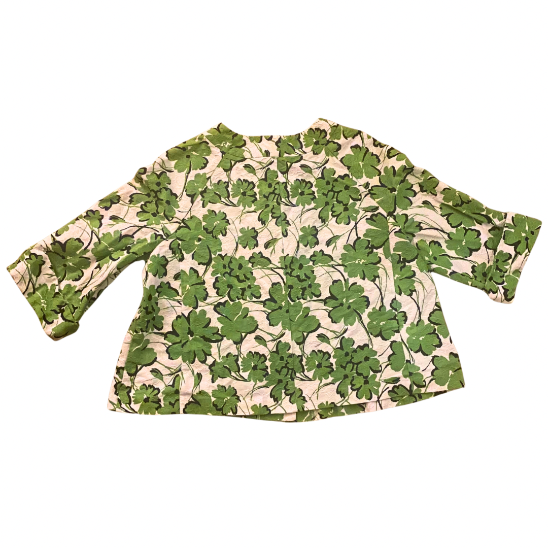 Mod Cotton Green Floral Print Jacket (18 W)