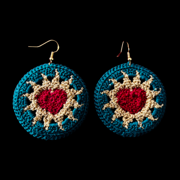 Hearts on Fire Micro-crocheted Disc Earrings