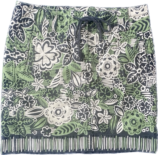 Tropical Floral Green & Midnight Blue Skirt (10)