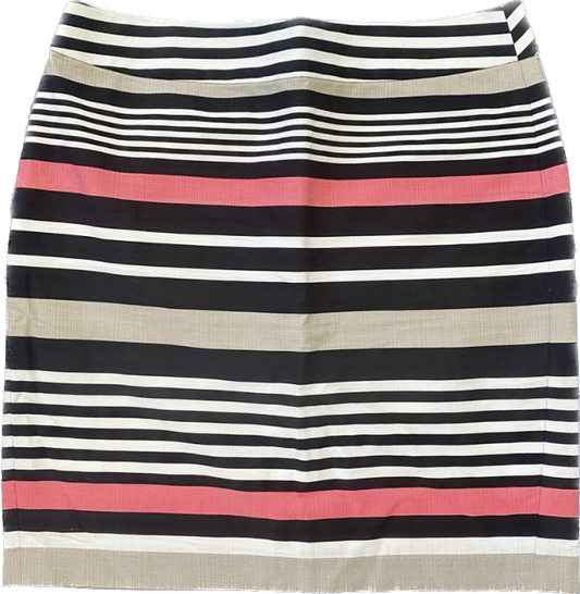 Banana Republic Pink/White/Black/Beige Striped High Waisted Pencil Skirt (10)
