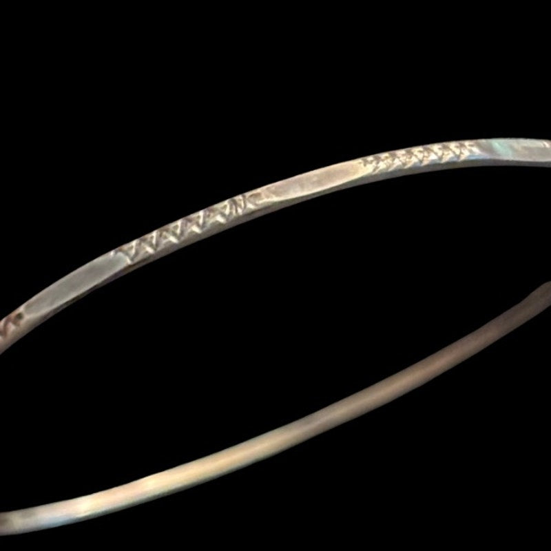Set of 4 Vintage Slim Sterling Silver Bangles