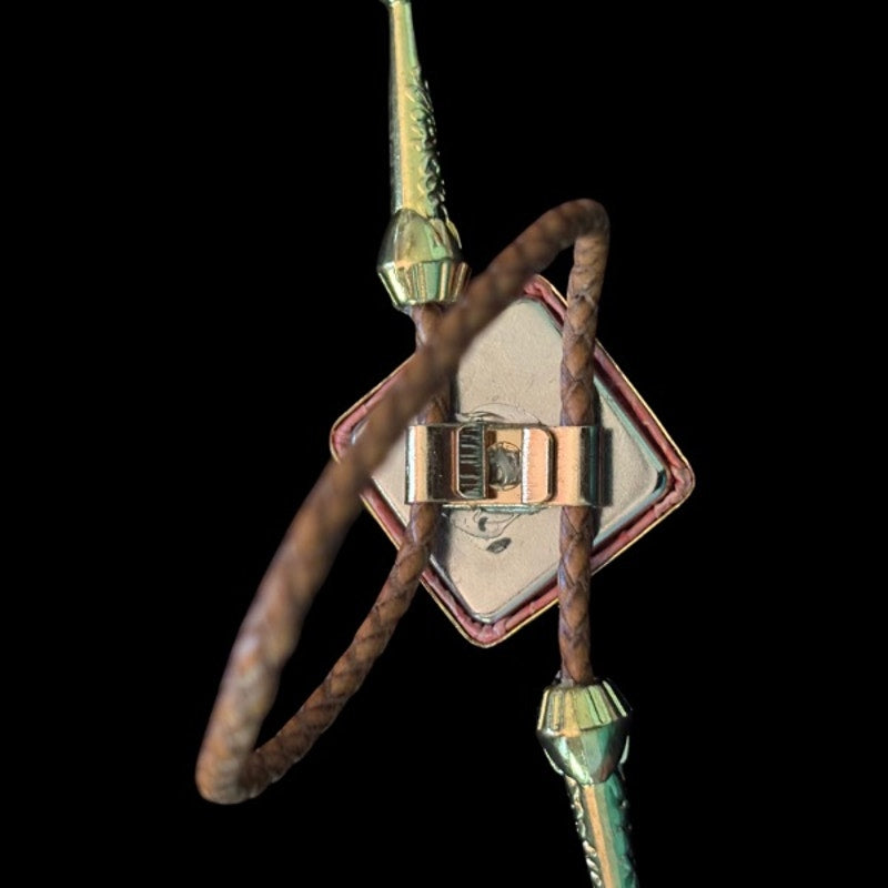 Upcycled Vintage Gold & Pink Snakeskin Diamond Bolo Bracelet