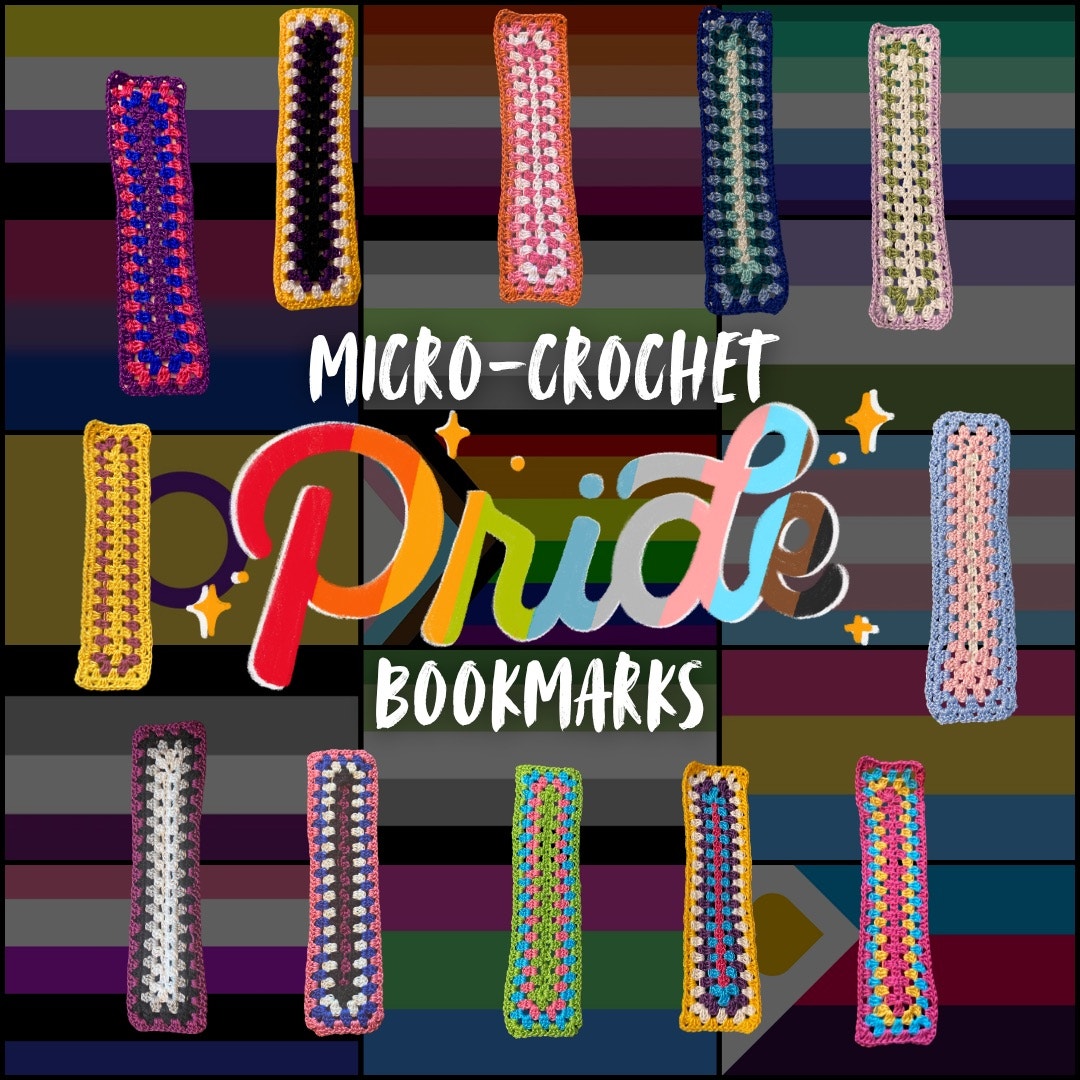 Bisexual Pride Micro-Crocheted Cotton Bookmark