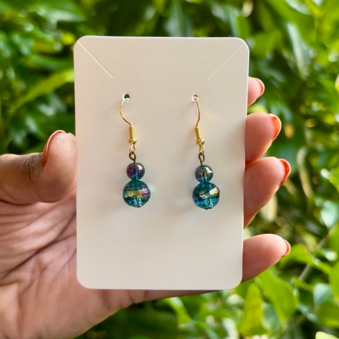 Bubble Baubles | Dainty Blue/Purple Colorshift Drop Earrings