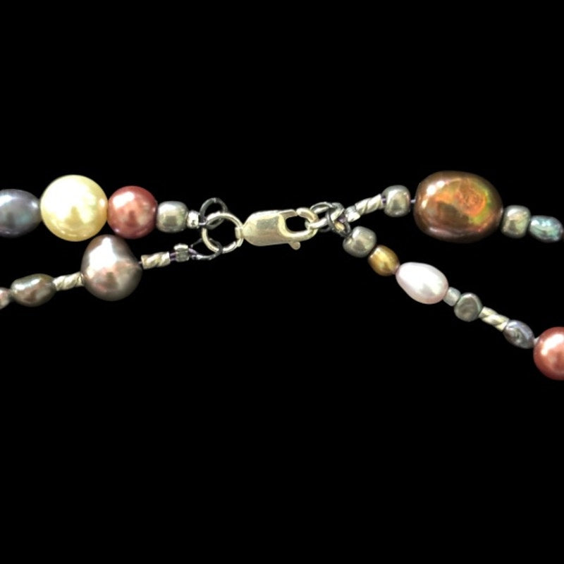 The Royal Buccaneer | Multicolor Double Strand Pearl Bead Pendant Choker Necklace