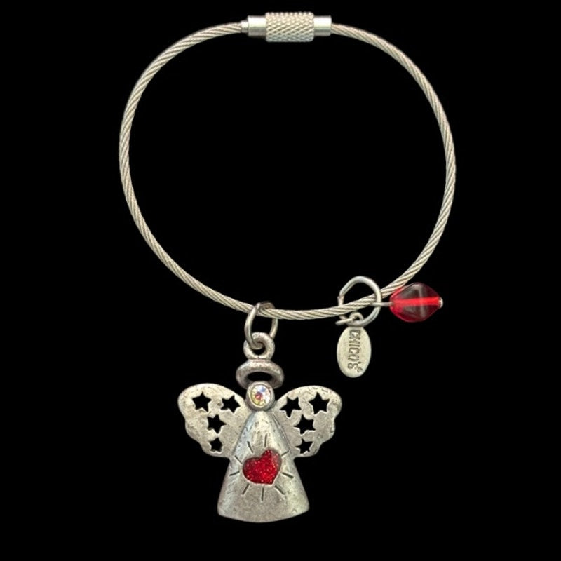 Y2K Chico’s Silver Angel of Love Charm Bracelet (S)