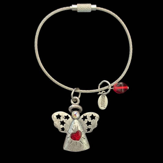 Y2K Chico’s Silver Angel of Love Charm Bracelet (S)